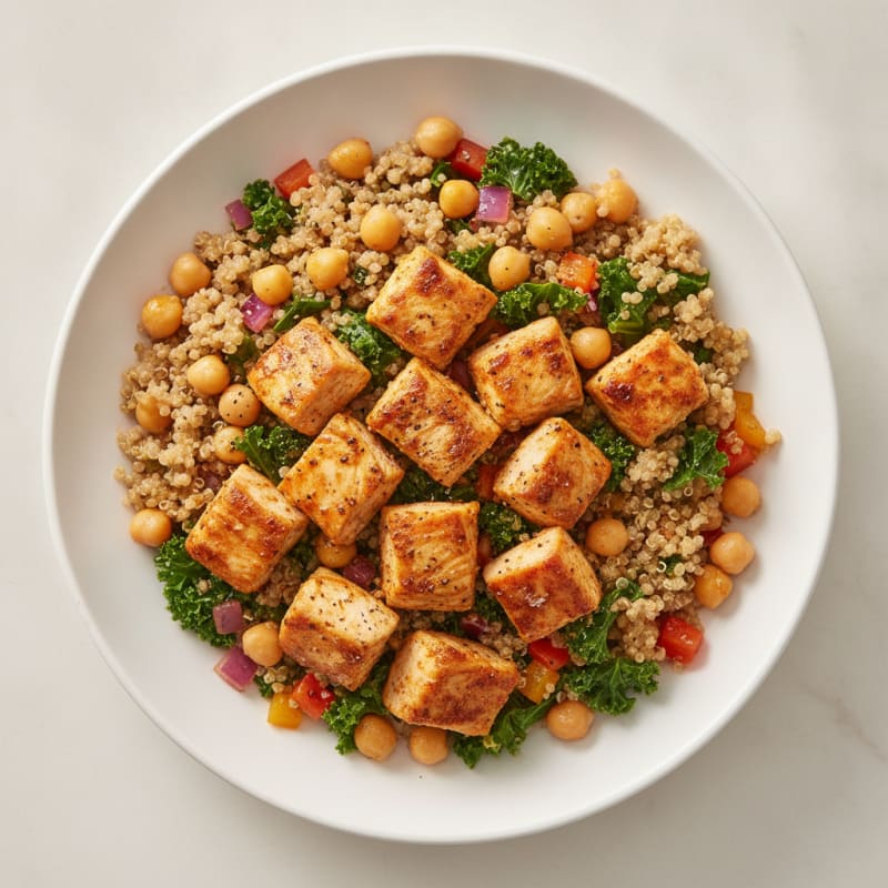 Spicy Instant Pot Mediterranean Chicken Bowl