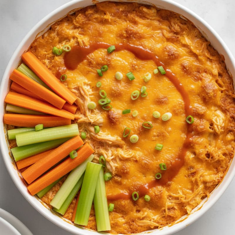 High-Protein Buffalo Chicken Baked Dip