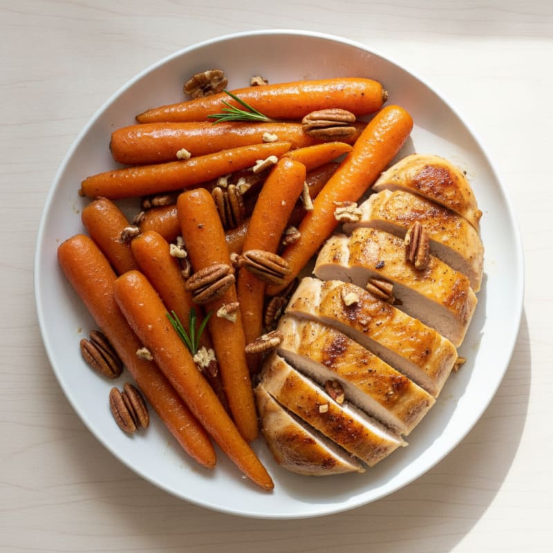 Maple-Glazed Roasted Carrots with Pecans