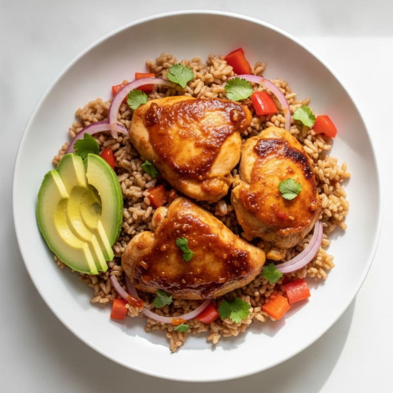 Spicy Instant Pot Chicken Thighs Bowl