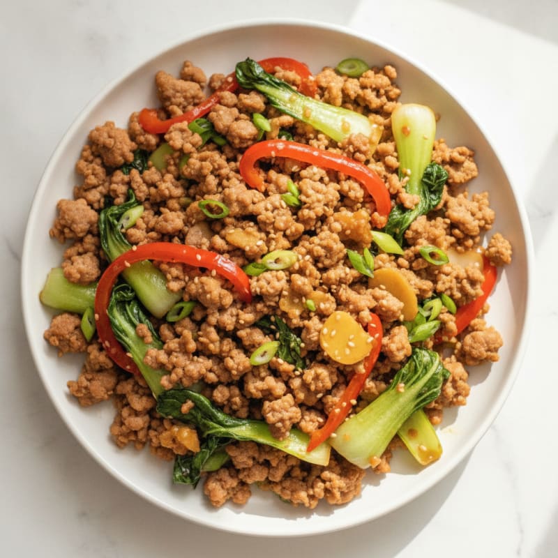 Savory Ground Pork with Ginger Glaze