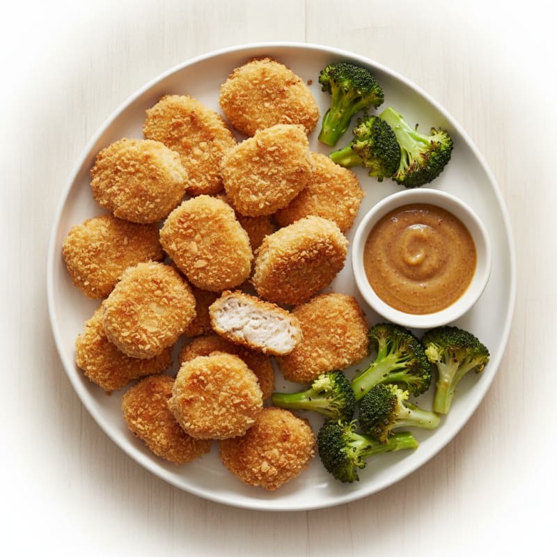 Baked Almond-Crusted Chicken Nuggets with Honey Mustard