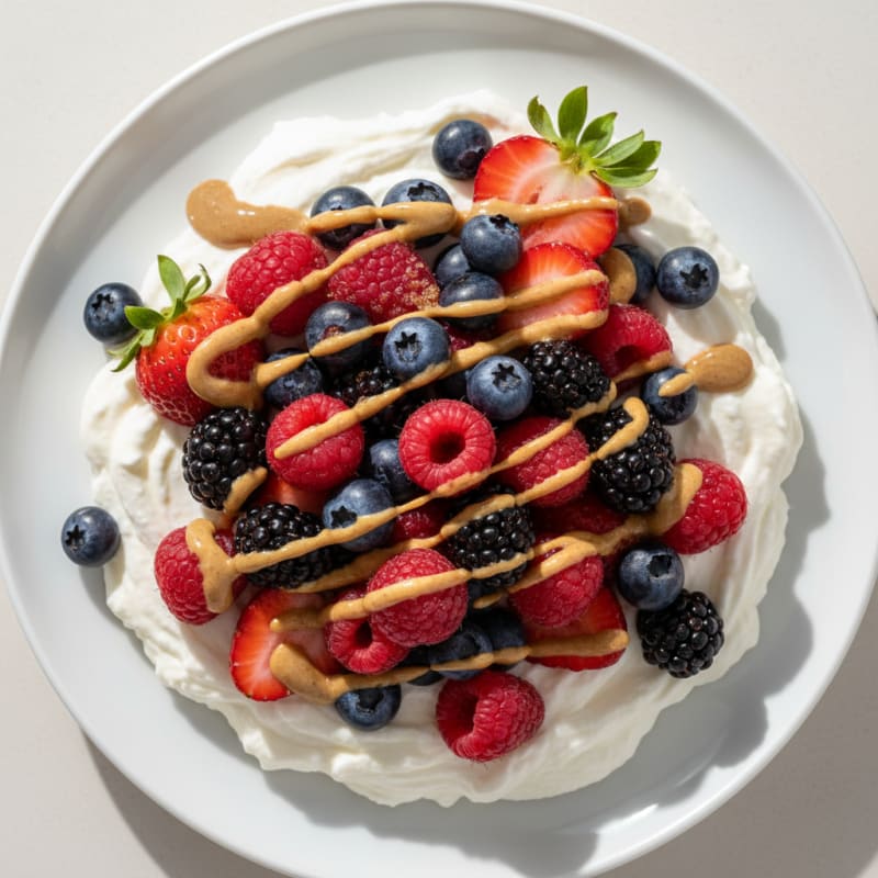 Silky Greek Yogurt Protein Pudding with Mixed Berries