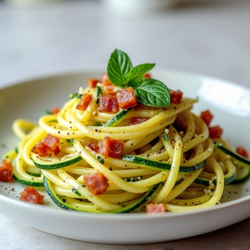 Protein-Packed Zucchini Noodle Carbonara