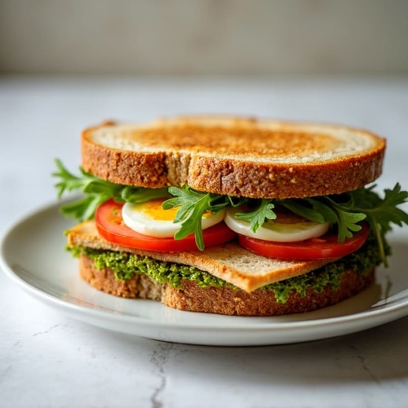 Crispy Turkey Pesto Whole Wheat Sandwich