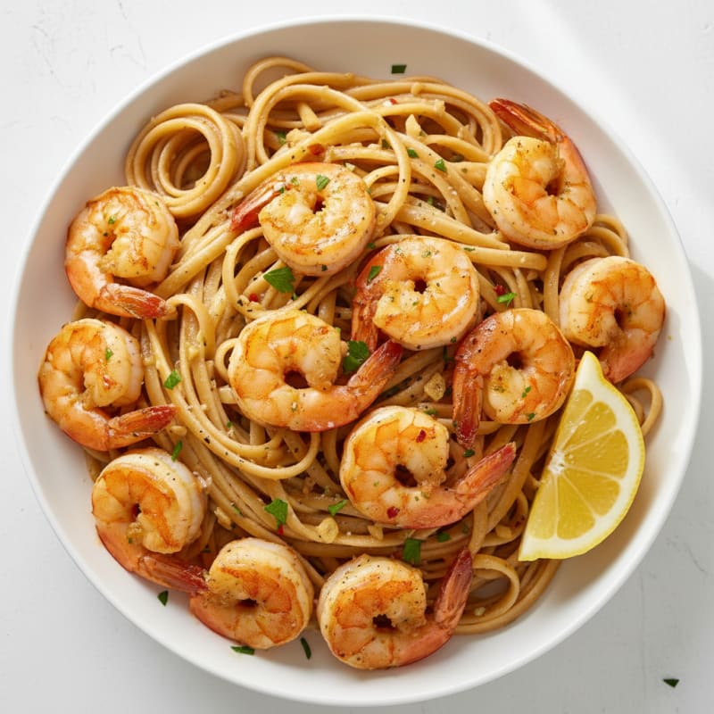 Garlic Butter Shrimp Scampi with Linguine