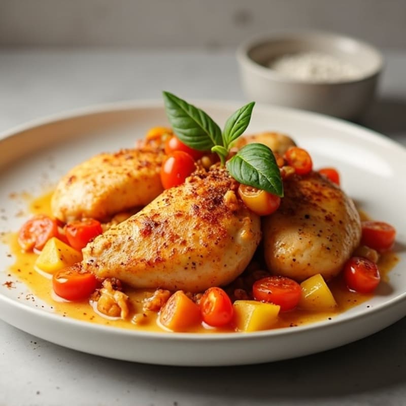 Creamy Spiced Chicken Simmered with Tomatoes