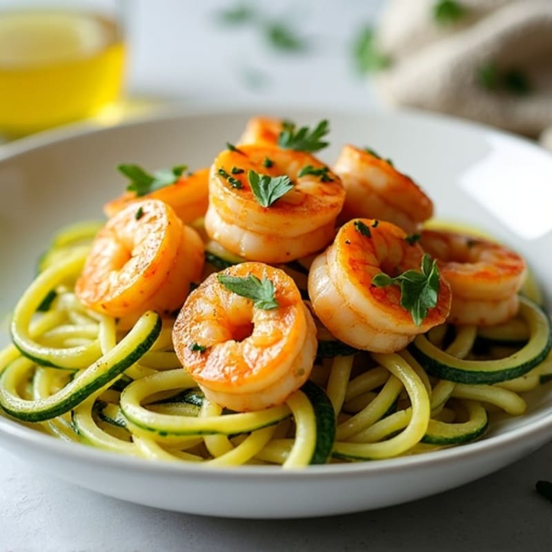 Pan-Seared Garlic Lemon Shrimp with Zucchini Noodles
