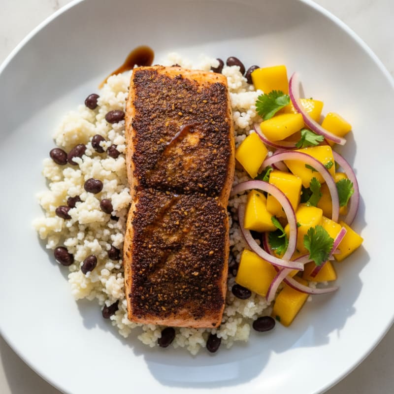 Jerk Salmon with Mango Salsa