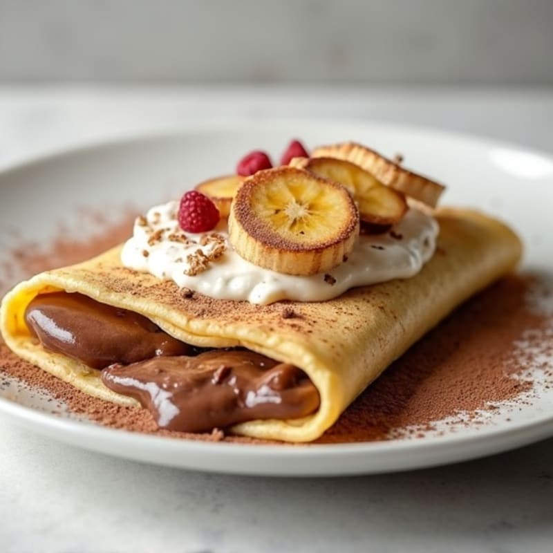 Protein Banana Crepes with Creamy Chocolate Filling