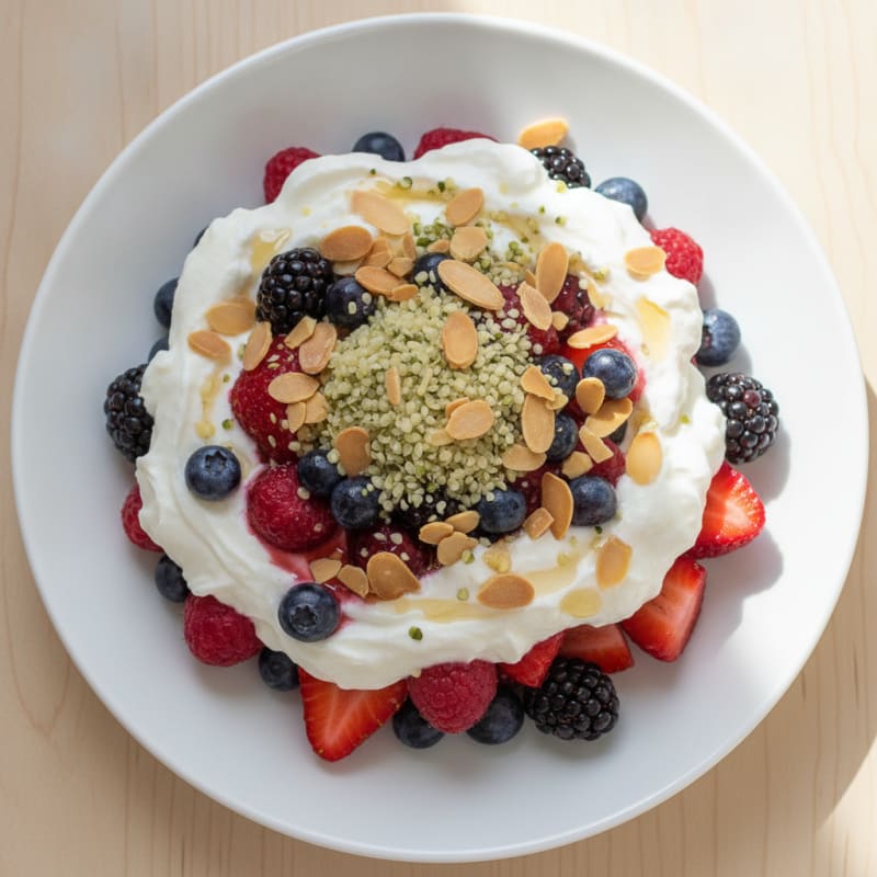 Greek Yogurt Protein Parfait with Mixed Berries