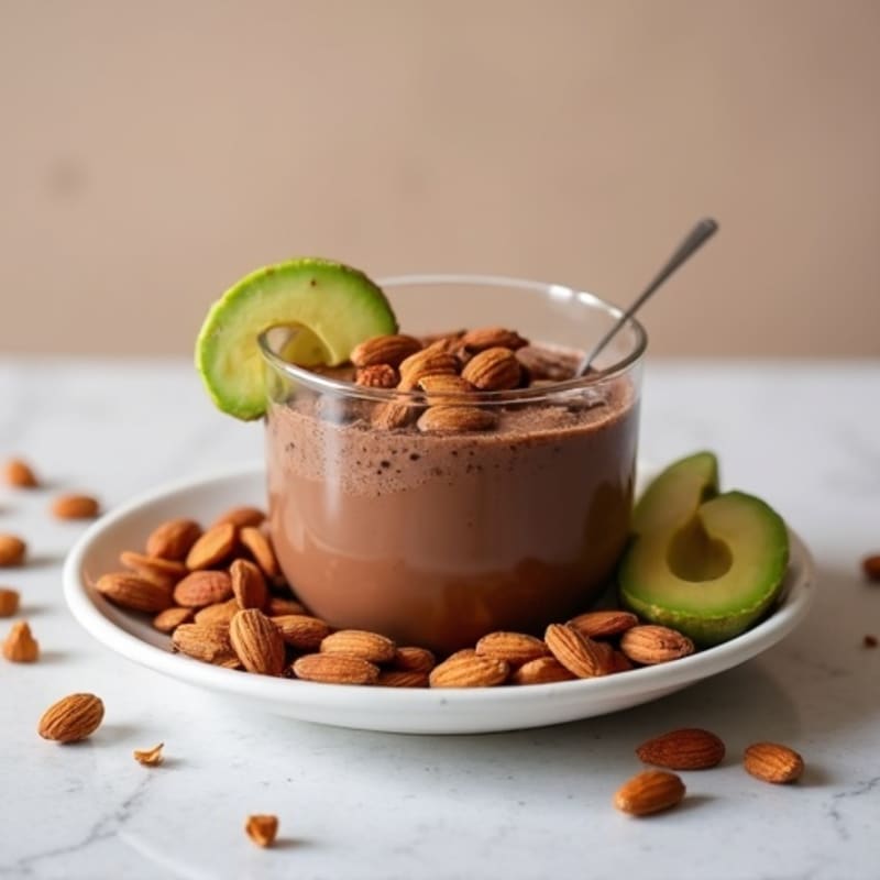 Silky Chocolate Protein Pudding with Crunchy Toasted Almonds