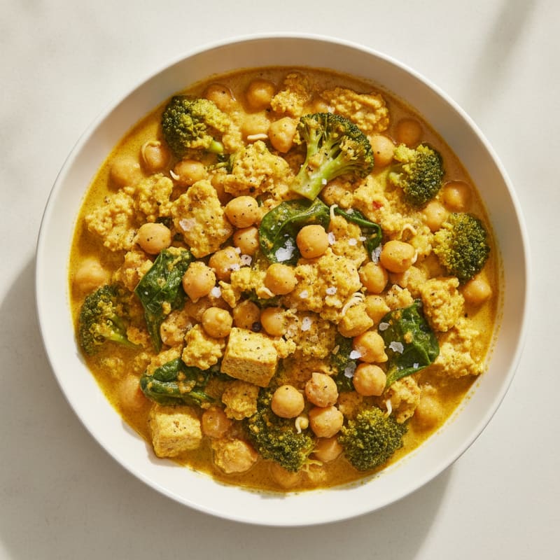 Sprouted Chickpea and Vegetable Curry