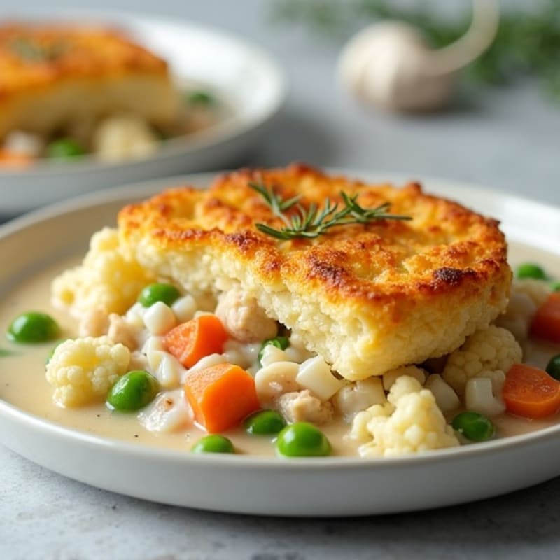 Creamy Cauliflower-Crusted Chicken Pot Pie
