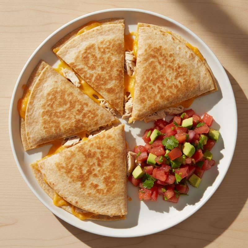 Cheesy Chicken Quesadillas with Salsa