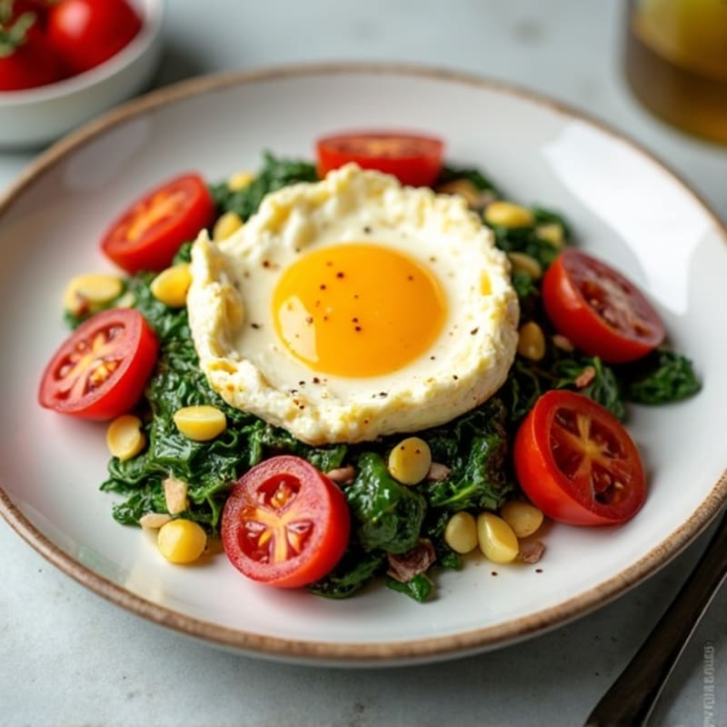 Cottage Cheese Scramble with Spinach and Turkey Bacon