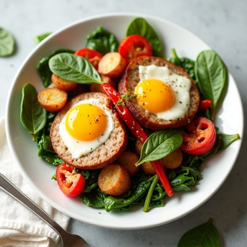 Lean Turkey Sausage and Crispy Roasted Potato Bake