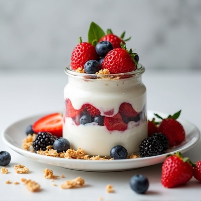 Greek Yogurt Protein Parfait with Mixed Berries