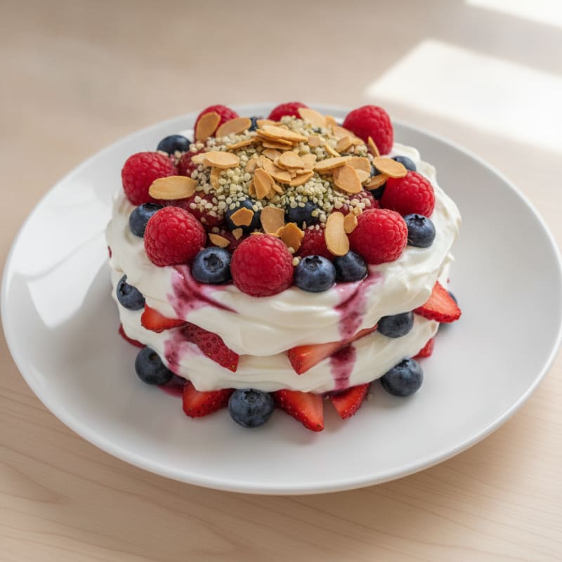 Greek Yogurt Protein Parfait with Mixed Berries