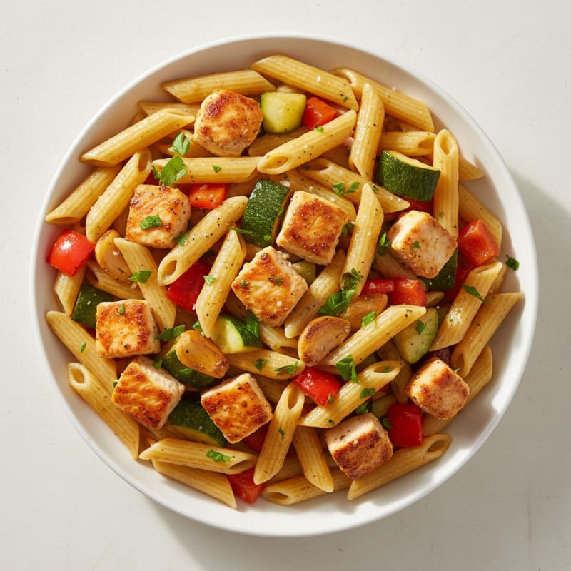 Chickpea Penne with Mixed Vegetables