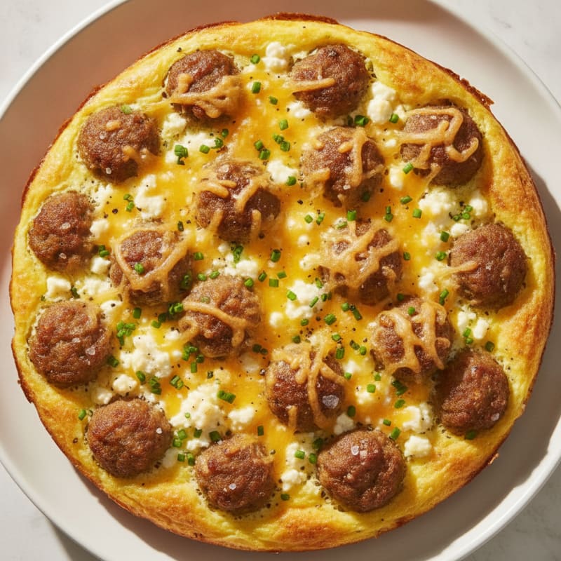 Air-Fried Turkey Sausage and Egg Bake