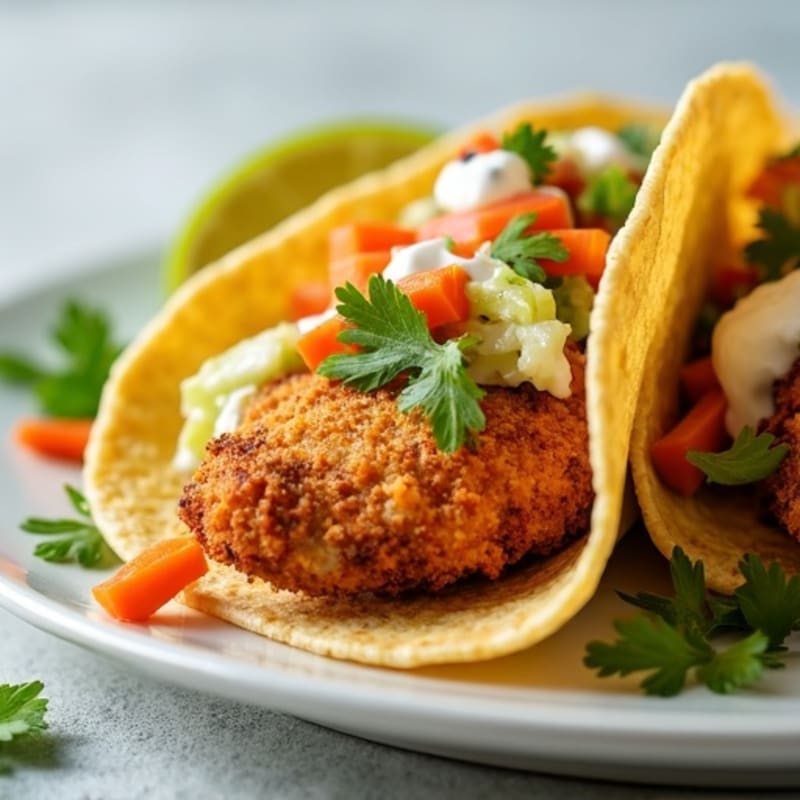 Crispy Lean Chicken Tacos with Crunchy Slaw