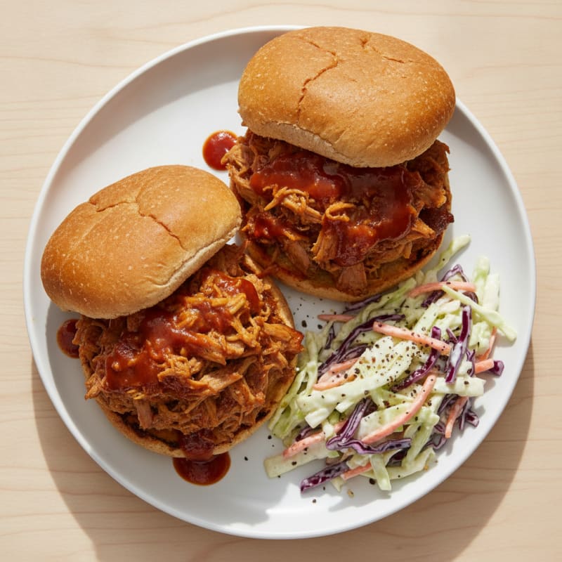 BBQ Pulled Pork Sandwiches with Coleslaw