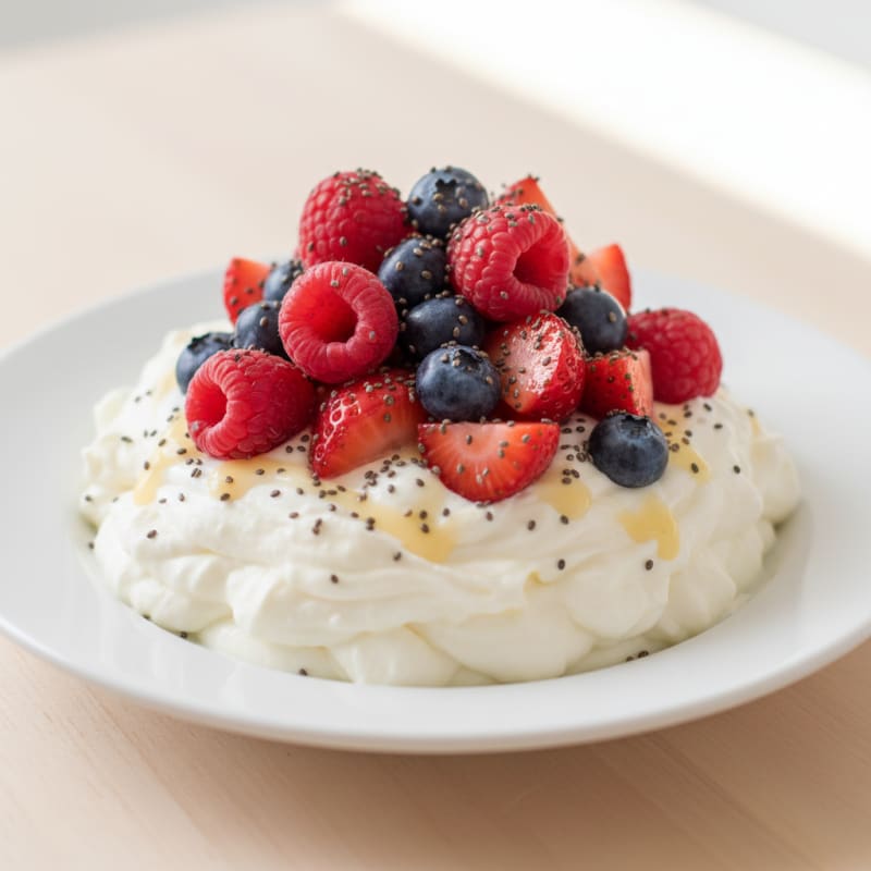 Silky Greek Yogurt Protein Pudding with Mixed Berries