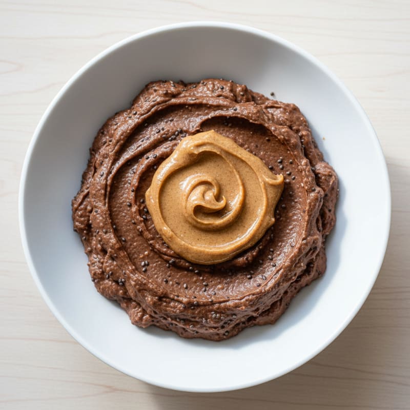 Silky Chocolate Protein Pudding with Almond Butter