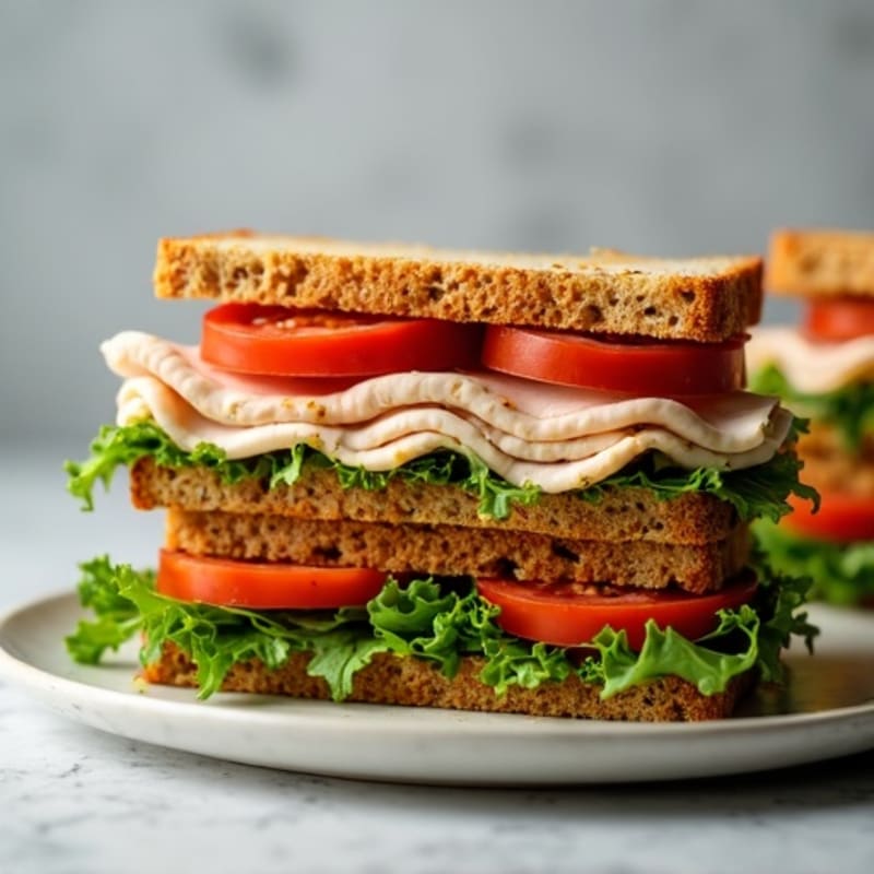 Crispy Whole Grain Turkey Pesto Sandwich