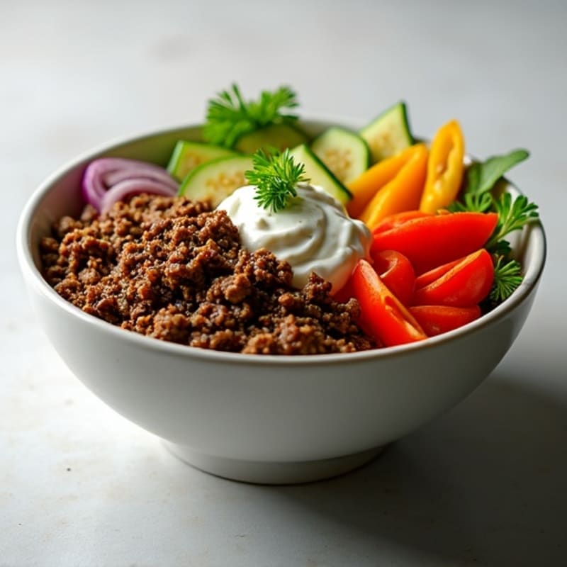 Seasoned Ground Beef Bowl with Special Sauce