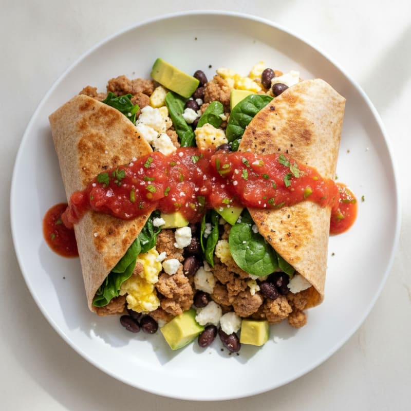 Loaded Breakfast Burrito with Salsa