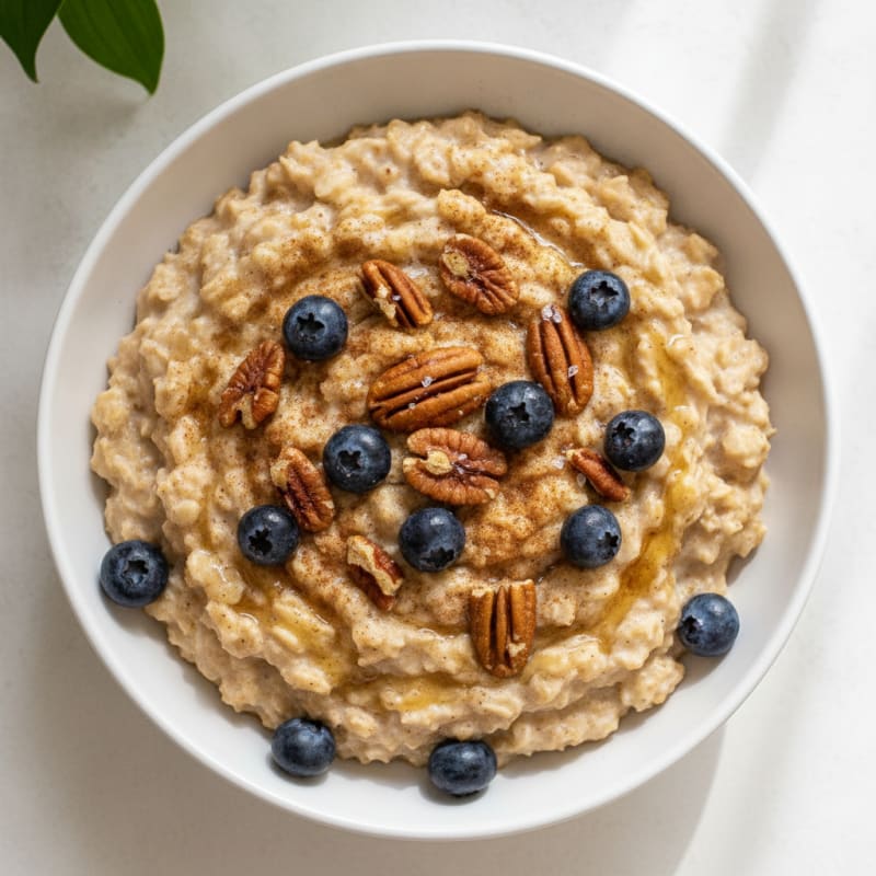 Maple Pecan Oatmeal with Berries