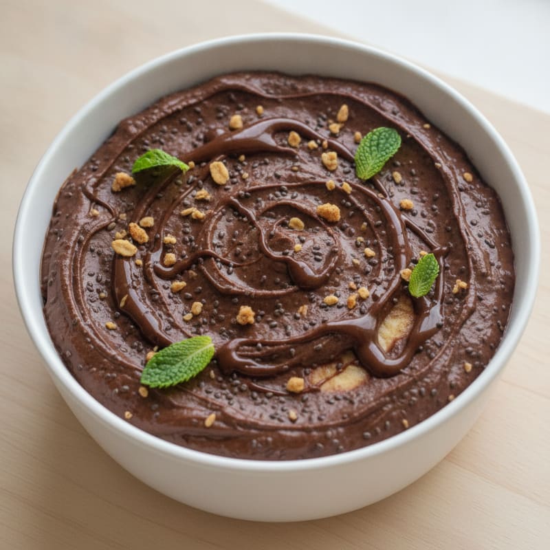 Silky Chocolate Protein Pudding with Chia Seeds