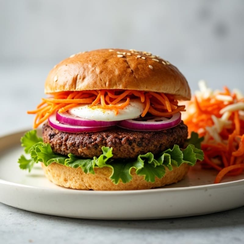 Healthy Smoky Black Bean Burgers with Crunchy Slaw