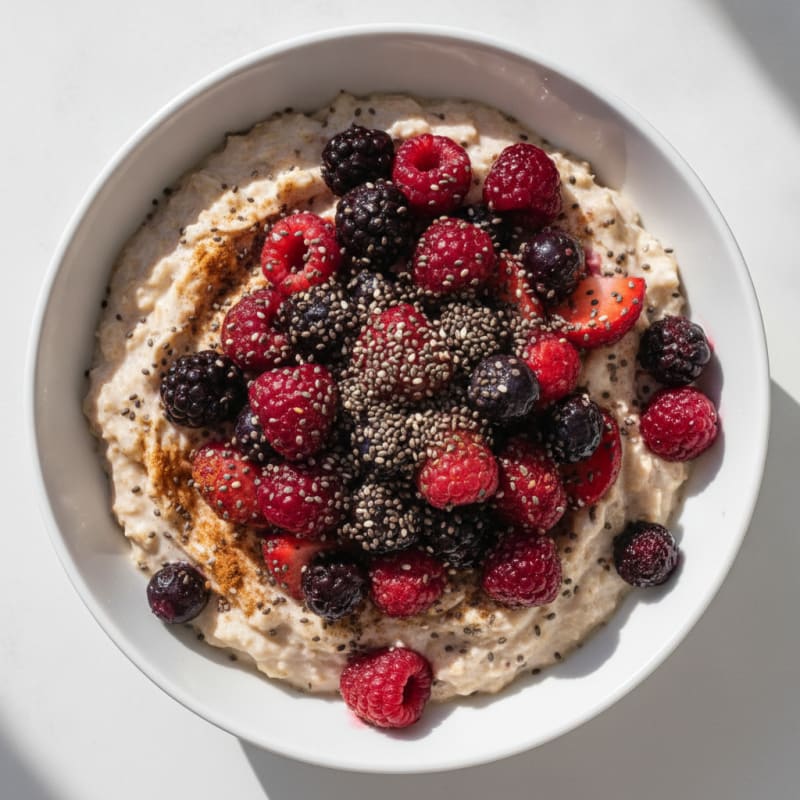 High-Protein Berry Chia Overnight Oats