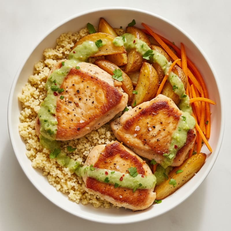 Spicy Cilantro-Lime Chicken Thigh Bowl