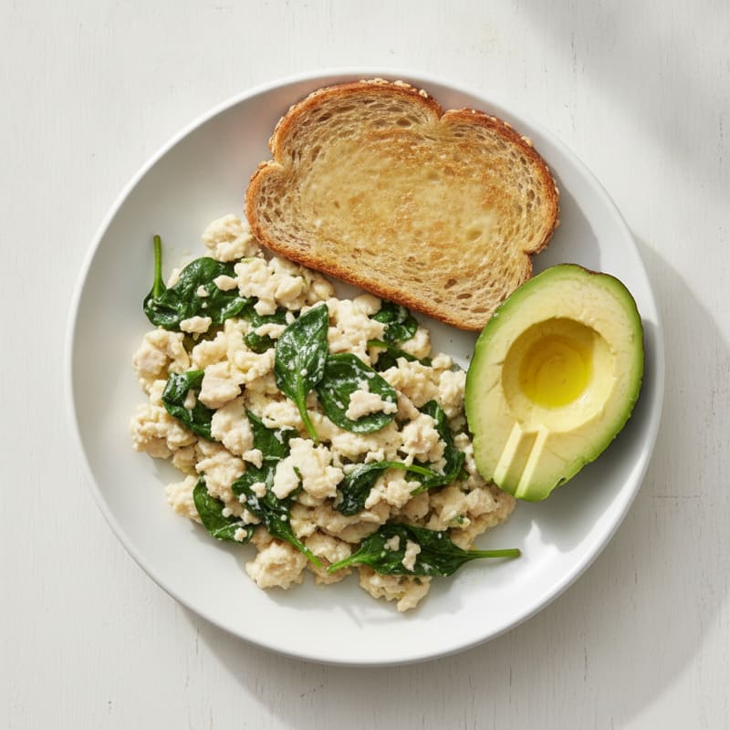 Egg White Scramble with Spinach and Turkey Breast