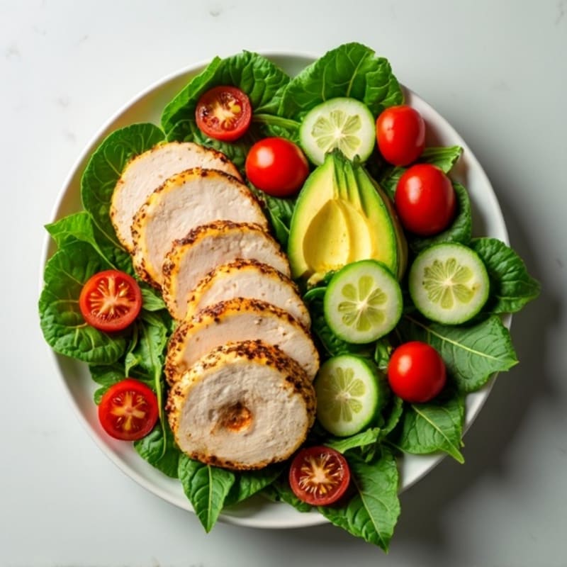 Grilled Turkey and Avocado Spinach Salad