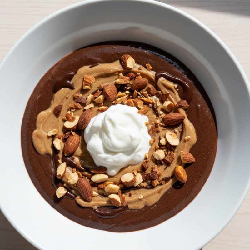 Silky Chocolate Protein Pudding with Almonds