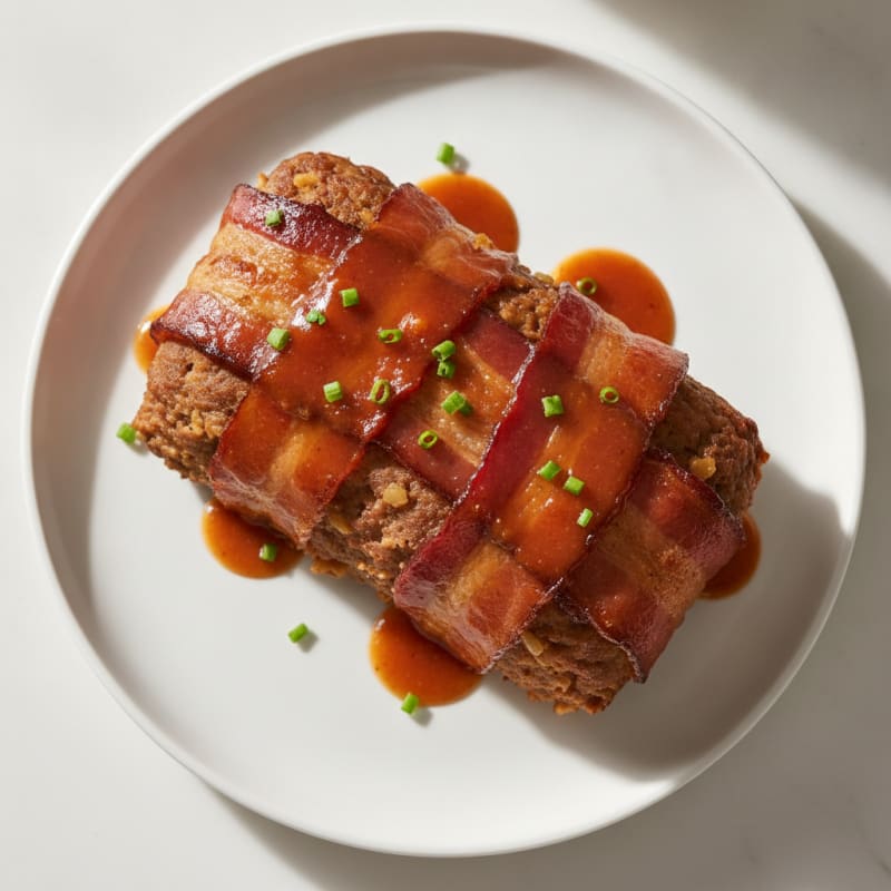 BBQ Bacon-Wrapped Meatloaf with Glaze