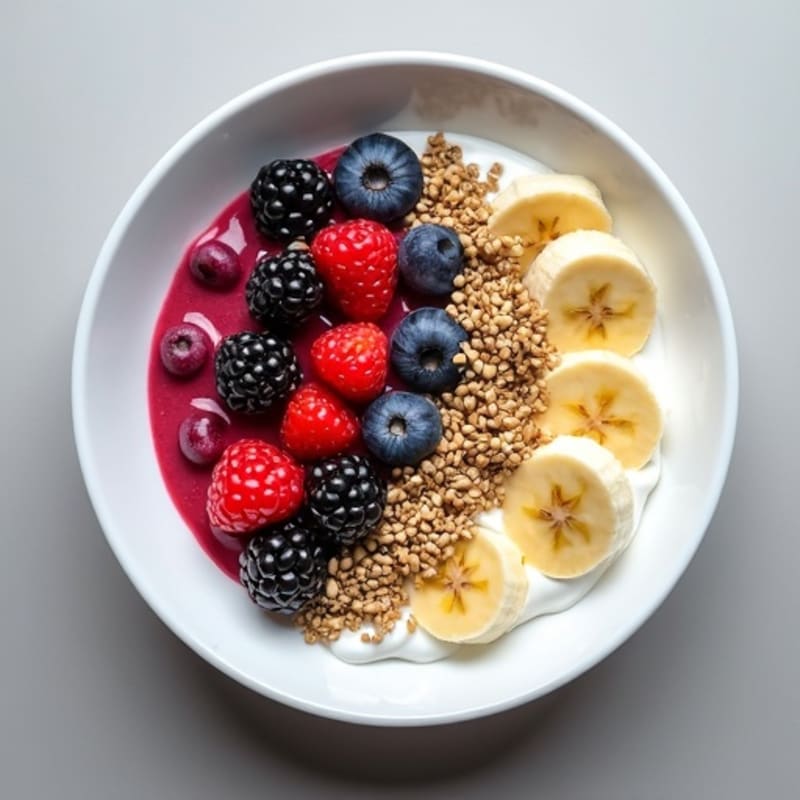Silky Greek Yogurt Bowl with Mixed Berries and Hemp Seeds