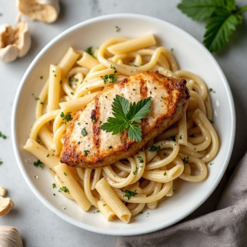 Chicken with Creamy Cashew Alfredo Pasta