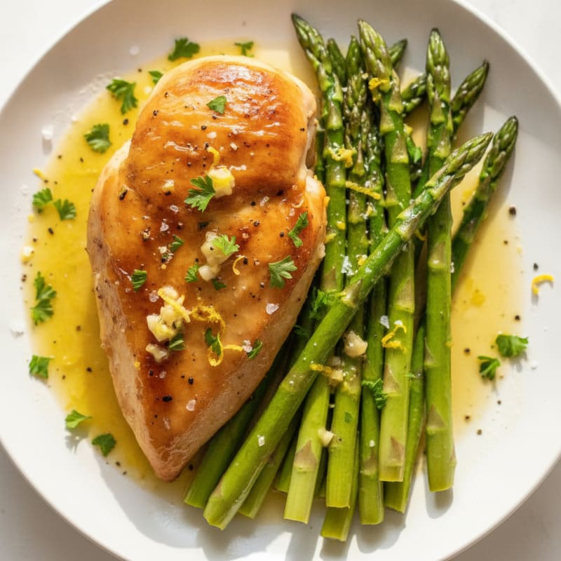 Lemon-Herb Roasted Chicken with Asparagus