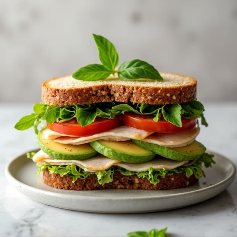 Herb-Roasted Turkey and Avocado Stack Sandwich
