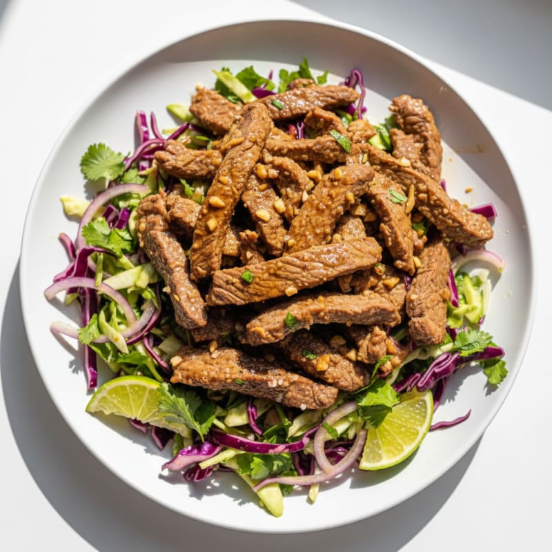 Tender Shaved Steak with Zesty Slaw