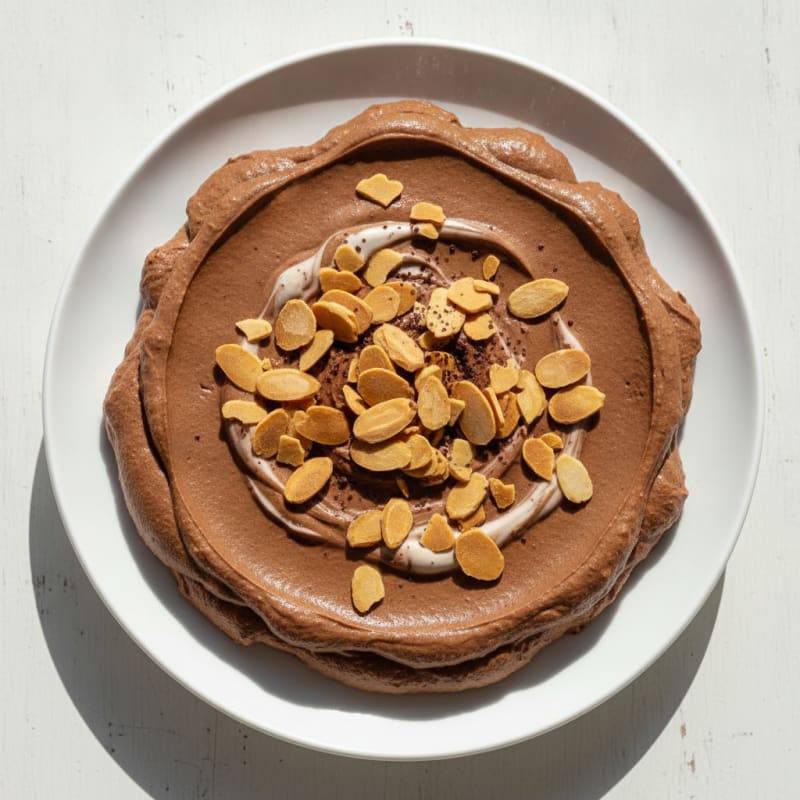Silky Chocolate Protein Pudding with Toasted Almonds
