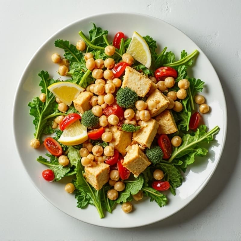Chickpea Crunch Salad with Lemon-Tahini Dressing