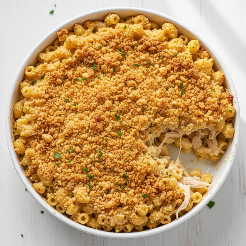 Baked Mac & Cheese with a Buttery Topping
