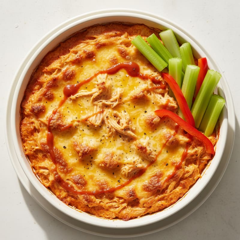 Creamy Buffalo Chicken Dip Bake